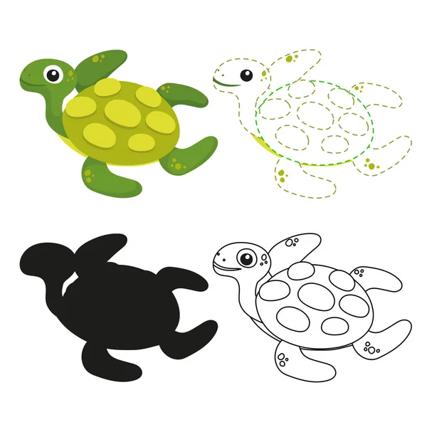Vector Werkbladontwerp Turtle Turtle Illustratie Vector Design — Stockvector