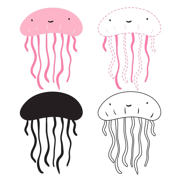 Diseño Vectores Hoja Cálculo Medusas Diseño Vectores Obras Arte Medusas — Vector de stock