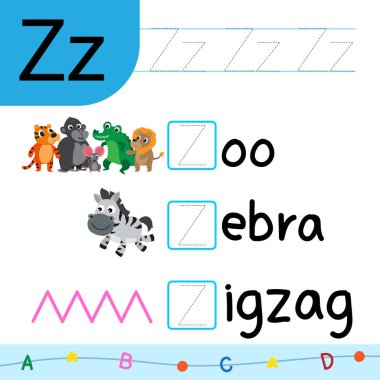 hayvan çalışma sayfası vektör tasarımı, dolgu kelime çalışma sayfası vektör tasarımı