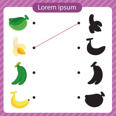 banana worksheet vector design, banana artwork vector design