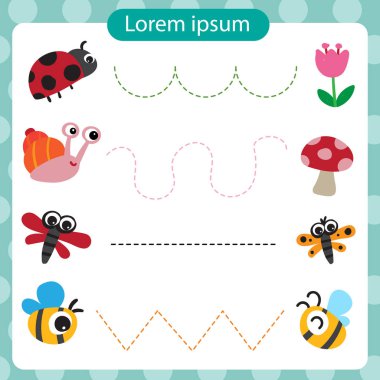 hayvan çalışma sayfası vektör tasarımı, hayvan sanat vektör tasarımı