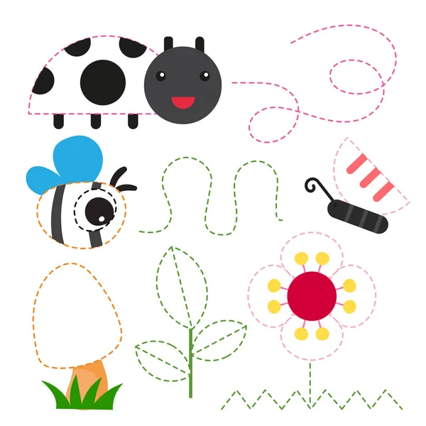 Bahçe çalışma sayfası vektör tasarımı, Bahçe sanat vektör tasarımı