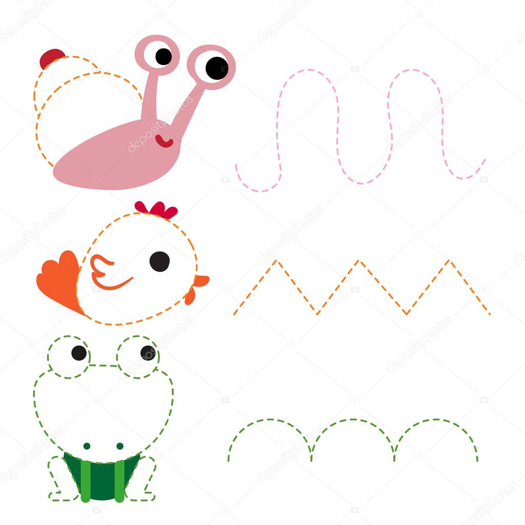 animals worksheet vector design, animals artwork vector design