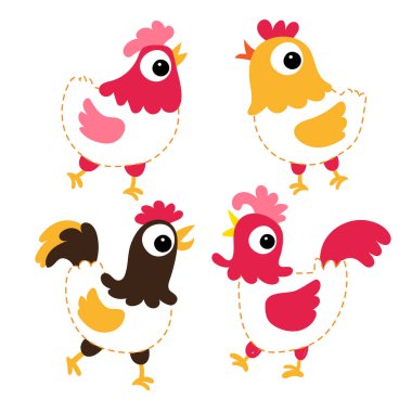 piliç çalışma sayfası vektör tasarımı, piliç sanat vektör tasarımı