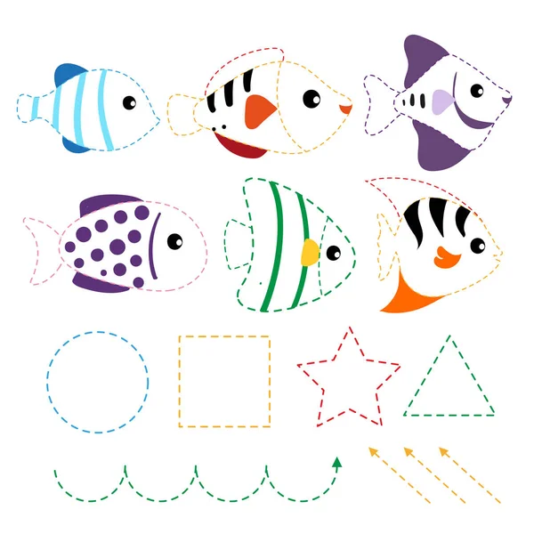 Diseño Vectores Hoja Cálculo Peces Diseño Vectores Obras Arte Peces — Vector de stock