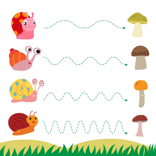 Salyangoz çalışma sayfası vektör tasarımı, salyangoz sanat vektör tasarımı