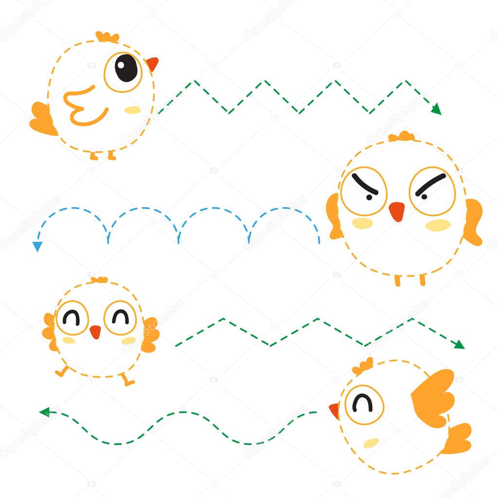 bird worksheet vector design, bird artwork vector design