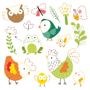 nature worksheet vector design, animals artwork vector design clipart