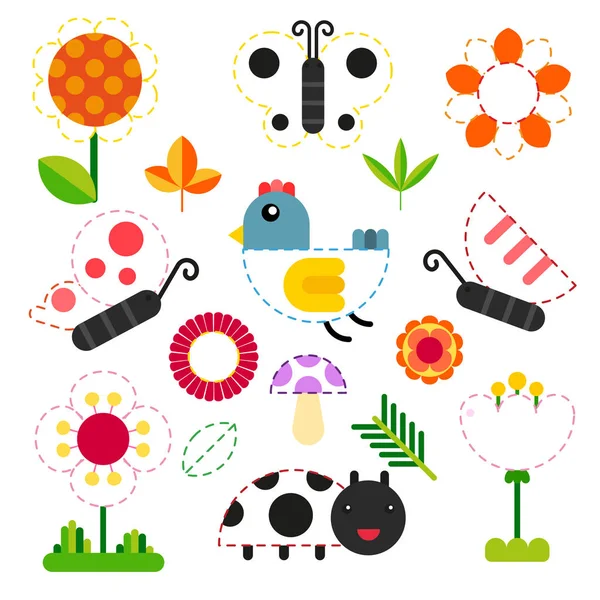 Doğa çalışma sayfası vektör tasarımı, hayvanlar sanat vektör tasarımı