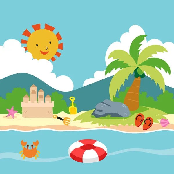 沙滩玩具矢量设计 沙滩背景矢量设计 — 图库矢量图片