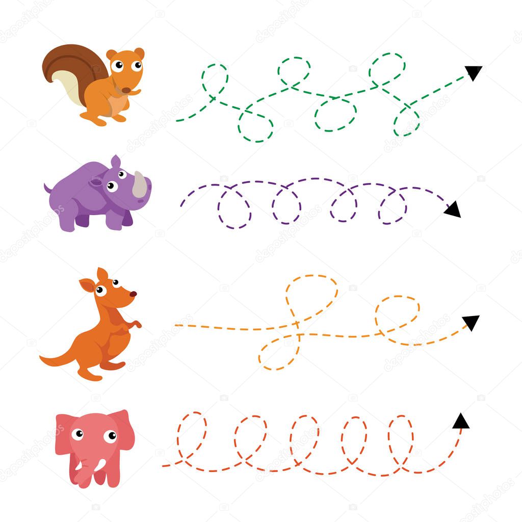 animals worksheet vector design, animals artwork vector design
