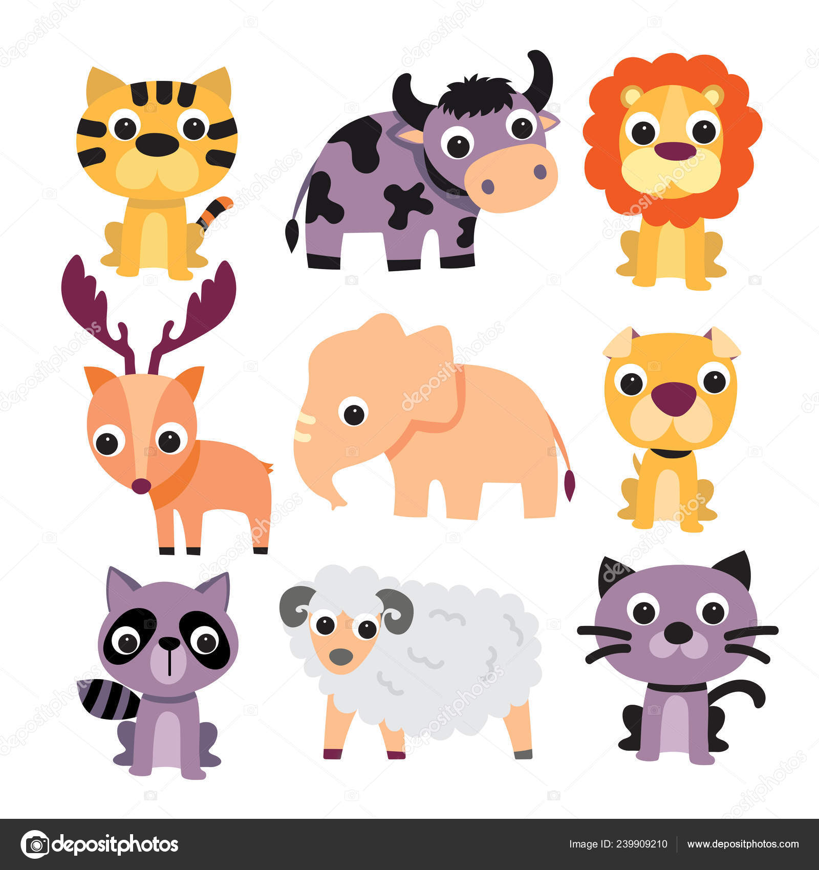Animals Vector Character Design Animals Collection Vector Design Stock  Vector Image by © #239909210