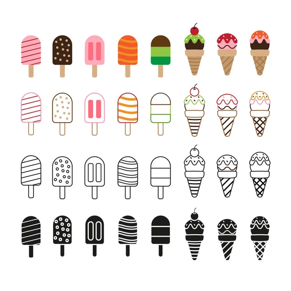 Food Vector Collection Design Ice Cream Vector Collection Design — Stock Vector