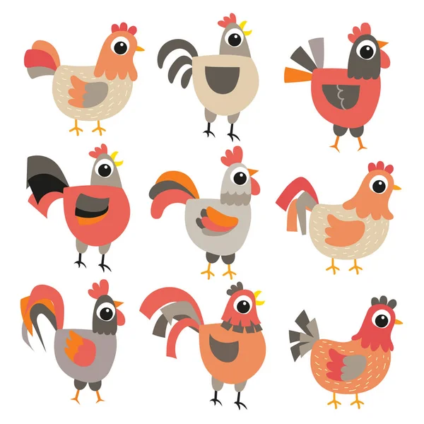 Векторный Дизайн Куриных Коллекций Векторный Дизайн Куриных Коллекций — стоковый вектор