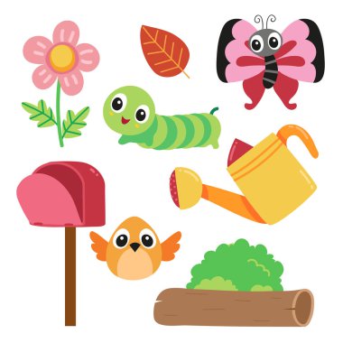 Bahçe vektör toplama tasarım, doğa vektör toplama tasarım