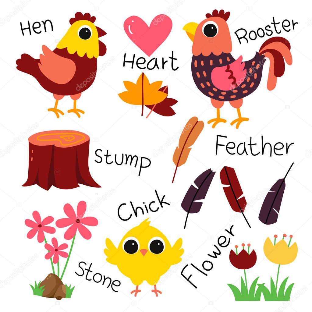 chicken vector character design, chicken vector collection design