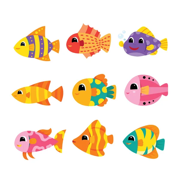 Desenho de coleta de vetor de peixe —  Vetores de Stock
