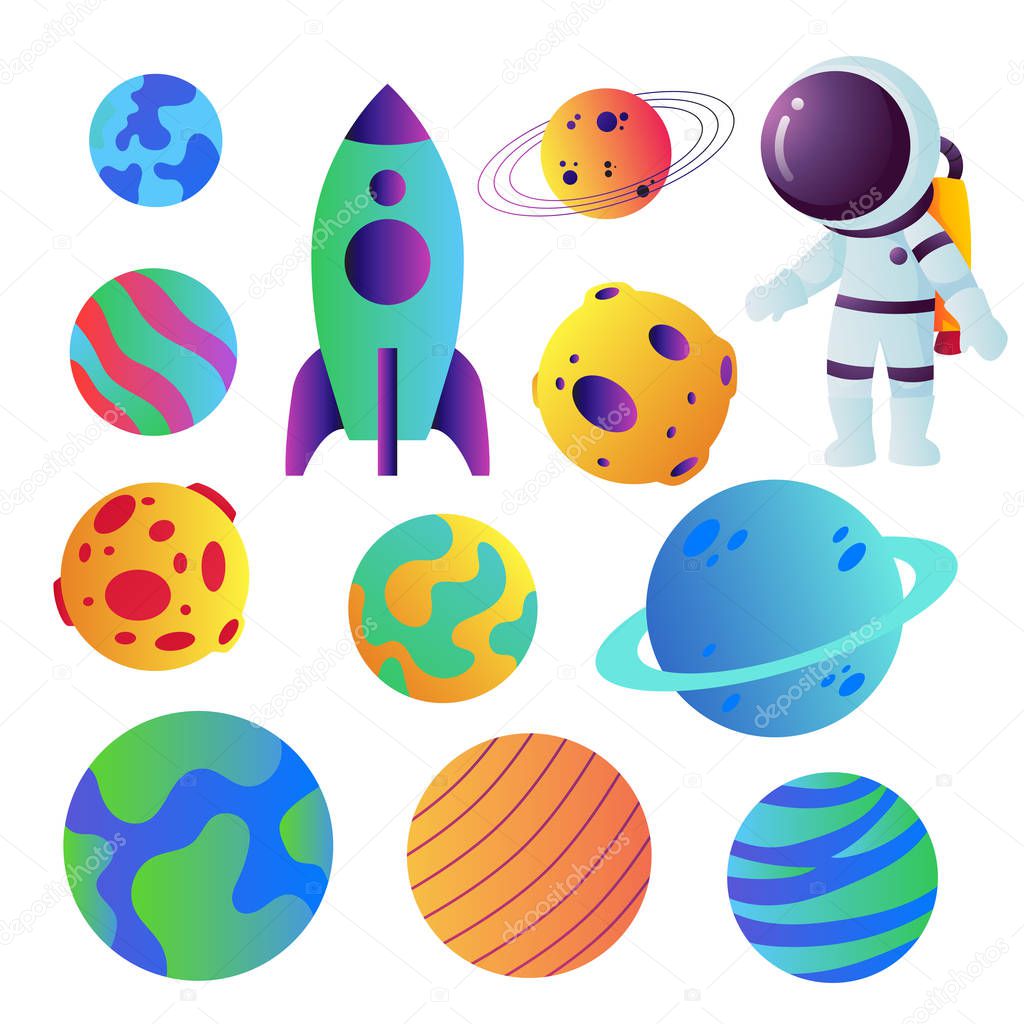 space icons vector collection design