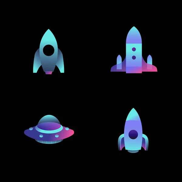 Rocket icons collection vector design — ストックベクタ