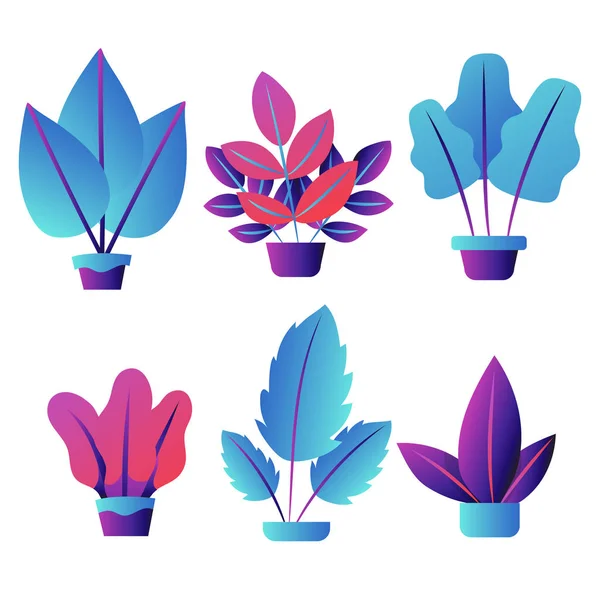Набір рослин Векторний дизайн — стоковий вектор