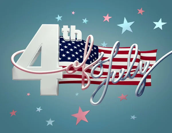 Juli Usa Självständighetsdagen Isolerade Illustration Stars Stripes — Stockfoto