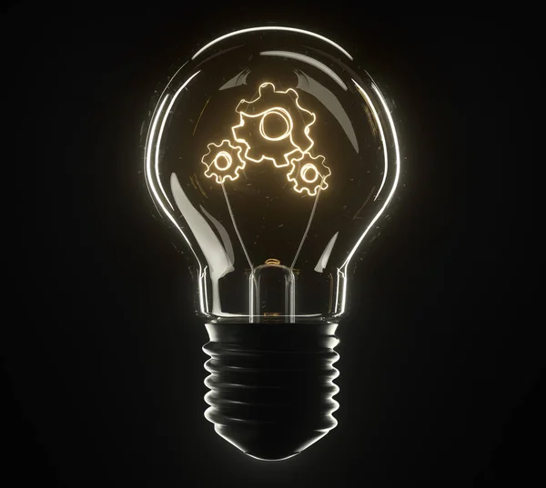 3d illustration lamp. Gear — Stock Photo, Image
