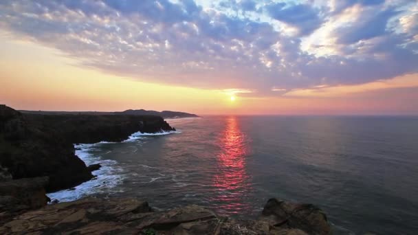 Красивий Яскравий Захід Сонця Літній День — стокове відео