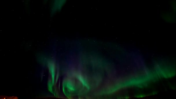 Schöne Nordlichter Nacht Hintergrund — Stockvideo