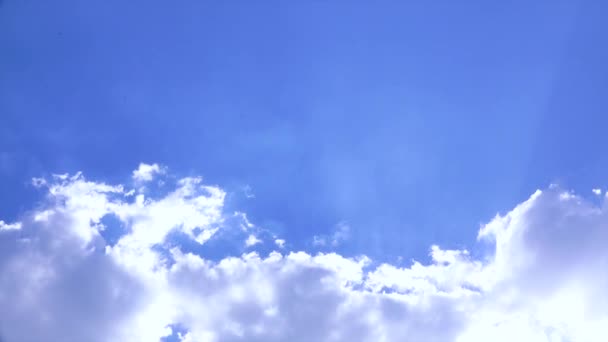 Nubes Hermoso Cielo Azul Día Verano — Vídeo de stock