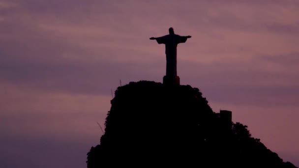 Статуя Спасителя Рио Жанейро — стоковое видео