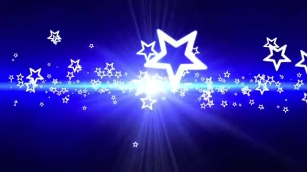 Blauer Hintergrund Mit Sternen — Stockvideo