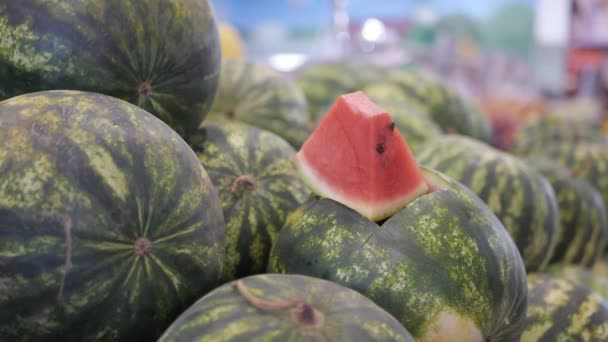 Vattenmeloner Marknaden — Stockvideo