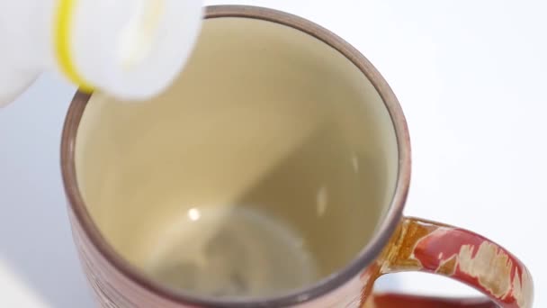 Pouring Milk Bowl — Stock Video