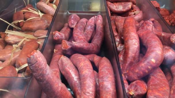 Différents Types Saucisses Saucisses Close — Video