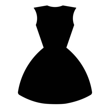 Tek renkli beyaz bir arka plan üzerinde siyah bir elbise bir siluet vektör görüntü.
