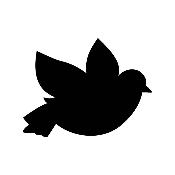 白い背景の上鳩の白黒黒ベクトル シルエットが描かれています — ストックベクタ