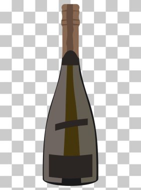 Bir şişe şampanya ya da köpüklü şarap şeffaf bir arka planda resmedilir. Noel 'de, yeni yıl kartlarında, posterlerinde ve diğer tatillerde kullanılabilir..