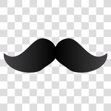 Şeffaf bir arkaplanda, vektör olarak siyah bıyık.
