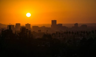 Sunset on Korea Town Los Angeles clipart