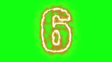 altı sıcak siyah arka plan üzerine sayı yazma