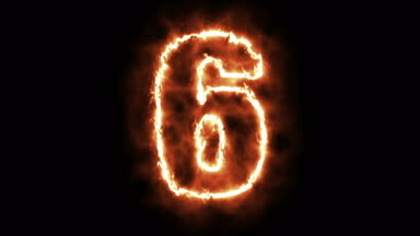 altı sıcak siyah arka plan üzerine sayı yazma