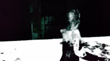 ürkütücü ve korkunç düşük ışık kirli iç - korku sahne animasyon ile yürüyüş zombi