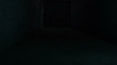 ürkütücü ve korkunç düşük ışık kirli iç - korku sahne animasyon ile yürüyüş zombi