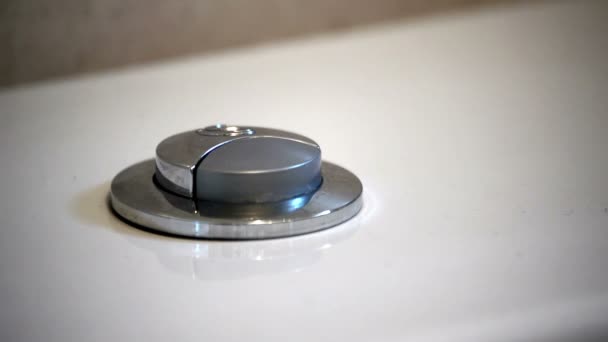 Flushing Toilet Dual Flush Button Toilet Flush Toilet Toilet Flush — Stock Video