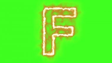  sıcak yanan mektup yeşil ekranda 