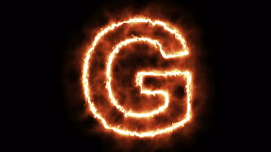  sıcak yanan mektup yeşil ekranda 