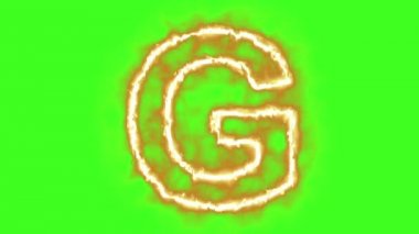  sıcak yanan mektup yeşil ekranda 