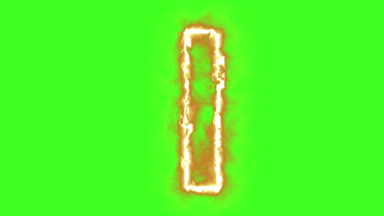  sıcak yanan mektup yeşil ekranda 