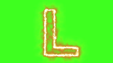  sıcak yanan mektup yeşil ekranda 