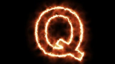  sıcak yanan mektup yeşil ekranda 